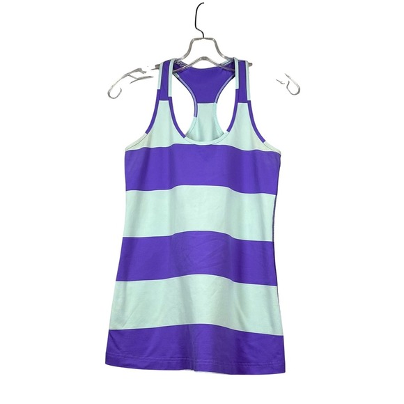 Lululemon Cool Racerback
Bold Stripe Power Purple, Seafoam, Size 8 - Picture 2 of 5